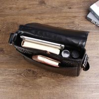 Sac à bandoulière à motif d'os de crocodile en cuir véritable à la mode pour hommes, fermeture à glissière pour les affaires en plein air, usine directe