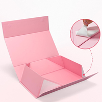 Boîtes d'emballage en carton rigide pliables de luxe personnalisées en gros, couleur rose, pour vêtements de mariage, cadeaux, avec couvercle magnétique