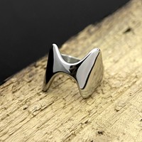 VAF Nouvelle conception Hip Hop, bague irrégulière en forme de H, acier inoxydable, anillo en acier inoxydable pour hommes