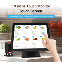 Écran tactile de kiosque de commande de restaurant de 19 pouces, panneau TN, 380 nits, montage VESA, écran tactile capacitif résistif POS