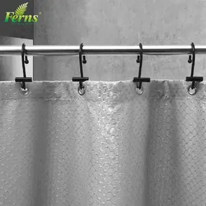 12 pcs וילון מקלחת טבעות מתכת וילון מקלחת וילון ויסקי חלודה עמיד s בצורת ווים