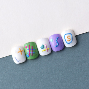 สติกเกอร์ติดเล็บลายกราฟฟิตีแบบไม่มีรอยกันน้ำลายตัวอักษรน่ารักขายส่ง - Product Image 6