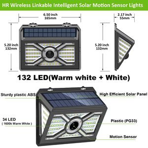 Lámpara de Pared con Sensor de Movimiento, Modelo Privado 2024, IP65, Lámpara Solar para Exteriores, Lámpara de Pared Integrada, Sensor Inteligente - Product Image 6
