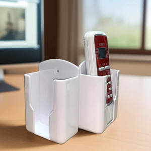 Boîte de rangement de bureau pour télécommande, organisateur multifonctionnel en plastique à usage général avec deux compartiments - Product Image 1