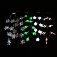 Collier de Noël lumineux pour fête de Noël, Nouvel An, célébration, avec 9 LED blanches, 3 piles LR44, commande manuelle