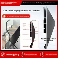 Seitlich Montiertes Rahmenloses Glas-Treppengeländer U-Kanal Aluminiumlegierung Luxuriöse Zementfreie Befestigung Innen/Außen Balkon Pool