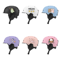 Casque de ski pour enfants, motif de dessin animé, sports d'hiver transfrontaliers, neige universelle, chaud, réglable, coque ABS, doublure EPS, complet