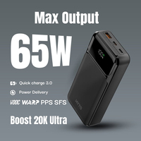 HYTO H32 65W 20000mAh Powerbank Carga rápida Power Banks Venta al por mayor Pantalla LED Cargador portátil Power Bank para Macbook Laptop