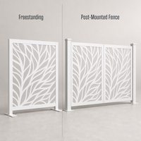 Panneau de clôture semi-privé en métal ajouré, en aluminium, avec design écoulement d'air et ombre, découpe laser personnalisée pour jardin et bord de piscine