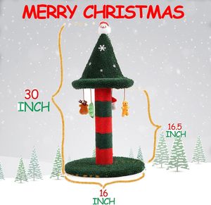 Griffoir pour chat avec 4 jouets en peluche suspendus - Alternative à l'arbre de Noël Offrez à votre chat un jouet et un griffoir en un seul - Product Image 2