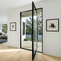 Porte d'entrée pivotante en aluminium, porte vitrée moderne pour villa de luxe, extérieur de maison, entrée principale résidentielle