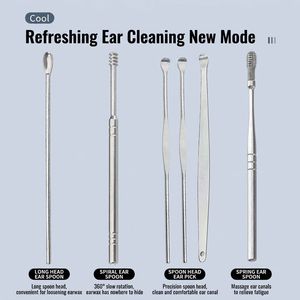 <strong>Ear</strong> Wax Removal <strong>Cleaning</strong> <strong>Tools</strong> Rotating <strong>Ear</strong> Scoop Double-end <strong>Ear</strong> Pick Spoon Sets - Product Image 6