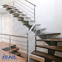Rampe d'escalier horizontale en acier inoxydable 304/316, moderne, pour intérieur et extérieur, balustrade durable résistante à la corrosion