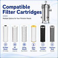 Filtre à cartouche multi-éléments personnalisé 1 3 5 7, réservoir de filtration rond, boîtier de filtre en acier inoxydable 10 20 30 40 pouces SS 316 304