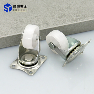 Shengyuan Industrial Nylon Caster Wheel 1.25 Inch Plate Mount Plain Bearing Furniture Trolley Cabinet Roller - Product Image 1