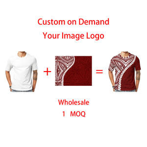Top qualité respirant Polyester coton t-shirts hommes grande taille 6XL polynésien Tribal impression Sport hauts personnalisé Football logo t-shirts - Product Image 6