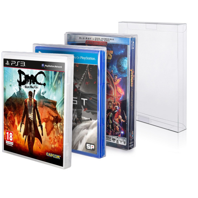 Dust Proof Clear Plastic Game Display Case Protector Sleeve for PS5/PS4/PS3 Scratch Resistant Storage Box for PS5 Games