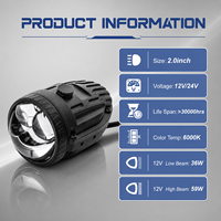 Projecteur de feux antibrouillard Bi-LED de haute qualité de 2 pouces, projecteur laser de feux antibrouillard, feux antibrouillard LED pour voiture, projecteur de feux antibrouillard, feux de route