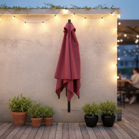 Parasol de terrasse moderne en aluminium avec double toit imperméable et logo personnalisé pour jardin, cour et parc - Meuble Roma à mât latéral