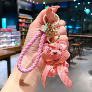Creative Little Bear Keychain, 3D Cute Resin Animal Keychain Pendant for Bag <b>Backpack</b> Hanging Decor - Product Image 3