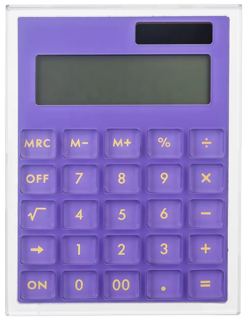 12-Digit LCD Display Calculator Battery and Solar Hybrid Powered Basic Calculator for Home Office Desktop Accessories