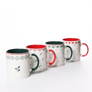Taza navideña de cerámica de 630 ml, taza de café de gran capacidad con diseño festivo para parejas, regalo - Product Image 2