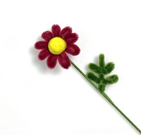 YOPIN-576 Vente en gros de fleurs torsadées en chenille de camomille colorées, faites à la main et finies, pour accessoires photo de mariage et de Noël