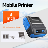 Printer Penerimaan Barcode seluler 3 inci 80mm, Printer USB saku genggam portabel Mini 80 dpi antarmuka POS 203dpi