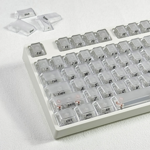 HJSDZHI الضباب الوردي مجموعة كاملة صغيرة KeyCap الكمبيوتر مفتاح شفافة الجانب الكرز محفورة للوحة المفاتيح الميكانيكية - Product Image 1