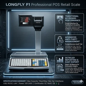 롱플라이 슈퍼마켓 디지털 전자 계량 저울 금전 등록기 POS 영수증 출력 간편 저울 - Product Image 2