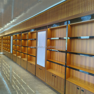 Antiek op maat gemaakte houten vitrinekast voor wijnflessen, groothandel wijnwanddisplayrek voor whisky - Product Image 1