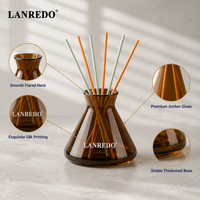 Bouteille diffuseur en verre vide professionnelle personnalisée 200 ml, conique transparente pour aromathérapie, avec bâtonnets et boîte