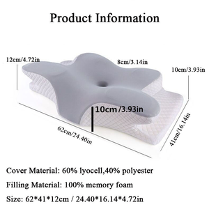 Almohada <span class=keywords><strong>Cervical</strong></span> Ortopédica Moderna y Transpirable, Almohada Ergonómica de Espuma Viscoelástica con Forma de Cuña Ajustable para Dormir - Product Image 2