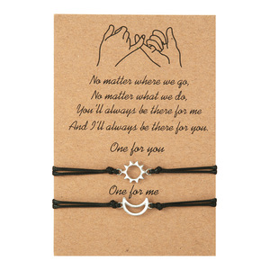 Ensemble 2 pièces Bracelet Femme Lune et Étoile Couple Bracelet Longue <span class=keywords><strong>Distance</strong></span> Touch Love Bracelet en or Bracelet Meilleur Ami Pour Couple et Sœur - Product Image 6