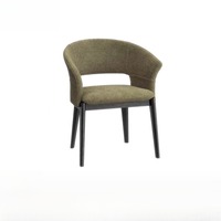 Chaises de salle à manger portables de style mid-century en bois de frêne avec revêtement en velours, mobilier de maison en gros