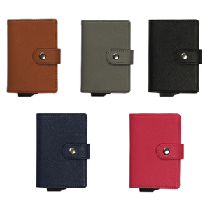 Porte-cartes d'affaires personnalisé avec logo, en cuir PU tendance, protection RFID, anti-vol, doublure en nylon, aluminium, court, unisexe - Product Image 5