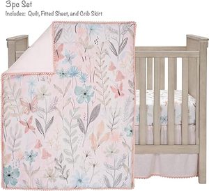 <strong>Baby</strong> Blooms 3-Piece Pink Floral/Butterfly <strong>Baby</strong> Crib <strong>Bedding</strong> <strong>Set</strong> - Product Image 1