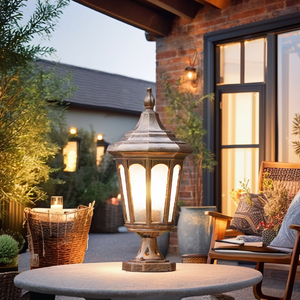 <strong>Vintage</strong> Classic Black Bronze Garden Lamp E27 Outdoor Garden Pillar <strong>Light</strong> LED Aluminum Body IP65 Outdoor Yard - Product Image 2