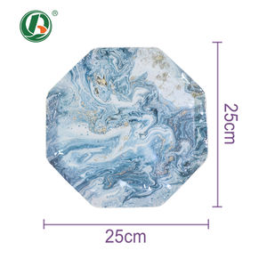 Assiettes <span class=keywords><strong>en</strong></span> papier octogonales de 10 pouces, compatibles micro-ondes, jetables, pour la restauration - Product Image 1