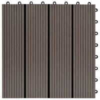 Dalles de terrasse en composite WPC solides 30*30cm, revêtement de sol en bois-plastique pour extérieur, jardin, terrasse, 11 pièces WPC 11.8" X 11.8"