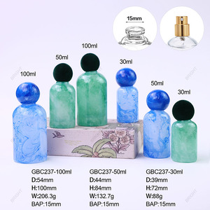 ขวดน้ำหอมแก้วหรูหราขายส่ง ขนาด 30 มล. 50 มล. 100 มล. ทรงกลม ไหล่โค้ง แบบเติมได้ ขวดสเปรย์เปล่า พร้อมกล่องน้ำหอมสี - Product Image 6