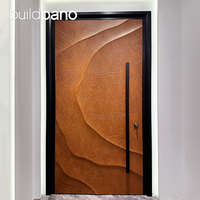 Porte d'entrée décorative en aluminium CNC avec panneau métallique pour maison moderne