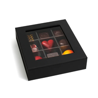Boîte d'emballage cadeau de luxe vide magnétique truffes chocolat logo personnalisé avec séparateur Windows