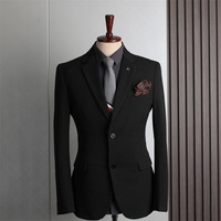 Jas Formal Bisnis Profesional Pria Model Baru Slim Fit Single Breasted Dua Kancing Bahan TR Tenun untuk Pakaian Pernikahan