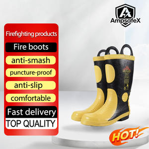 Botas de Bombero con Punta de Acero Personalizables Directas de Fábrica, Calzado de Seguridad de Goma Resistente al Fuego con Certificación CE para la Lucha Contra Incendios - Product Image 1