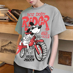 T-shirt unisexe décontracté à manches courtes, col rond, patchwork, écologique, tendance neutre pour l'été, sur mesure OEM - Product Image 1