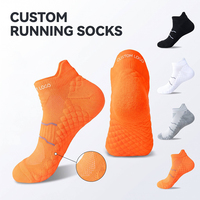 Chaussettes de course basses à logo personnalisé, motif écossais, respirantes, avec soutien de la voûte plantaire, semelle amortie, évacuation de l'humidité, écologiques, unisexe