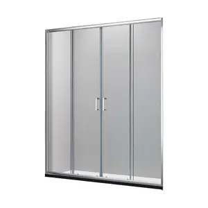 Economical Aluminum Alloy Profile 4 Panels Sliding Tempered Glass Shower Door