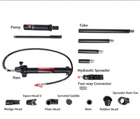 Kit d'outils de levage et de réparation de carrosserie automobile portable, avec vérin hydraulique séparé en acier robuste de 4 tonnes, en coffret de transport, hauteur de levage max. 270 mm