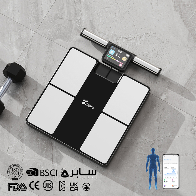 Unique High Accurate Smart Analyzer Measures Full Body Scan BMI Muscle and Water 8 Sensor Electric Digital Body Fat Scale